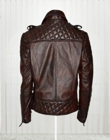 Kay Michael Quilted Brown Leather Jacket