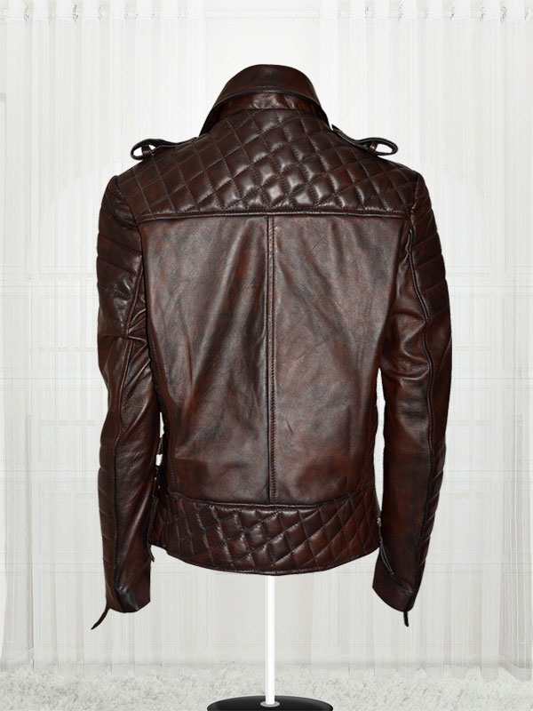 Kay Michael Quilted Brown Leather Men Jackets