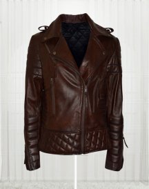Kay Michael Quilted Brown Leather Men Jackets