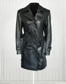 Lauren Pope Black Leather Jacket Coat