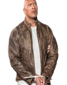 Rampage Movie By Dwayne Johnson Brown Leather jacket