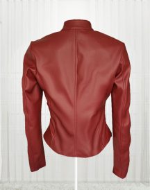 Stylish Maroon Color Women Leather Jacket