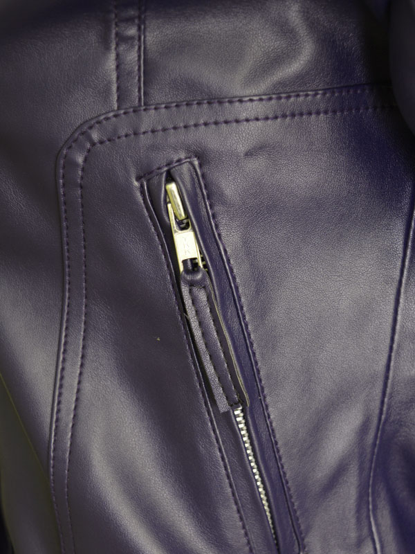 Rose Taylor Blue Bomber Leather Jacket