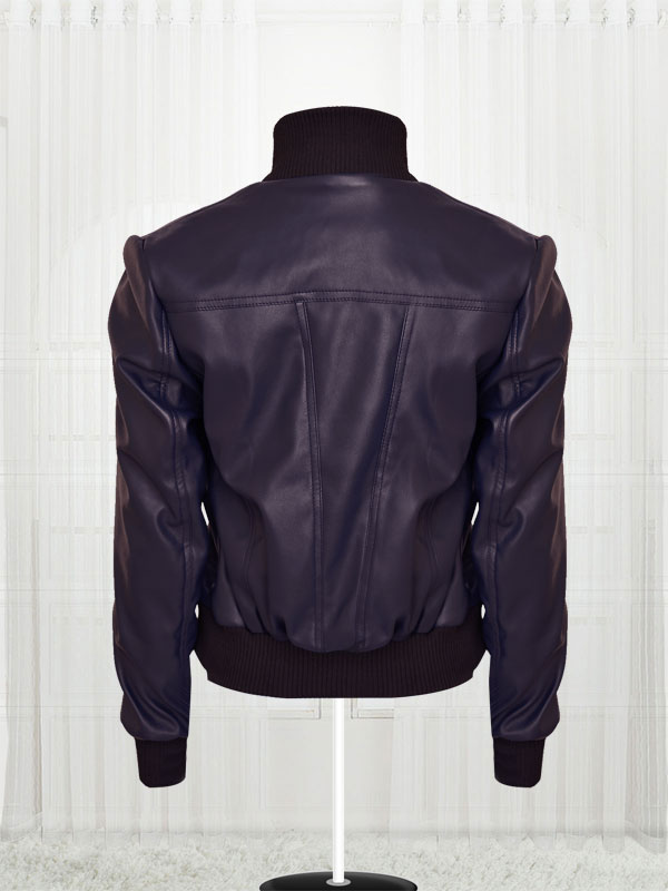 Rose Taylor Blue Bomber Leather Jacket