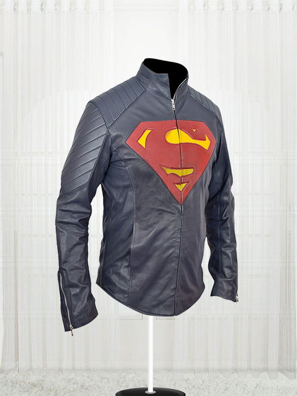 Superman - Man of Steel Midnight Blue Leather Jacket