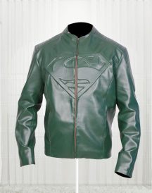 Supperman Green Leather Jacket