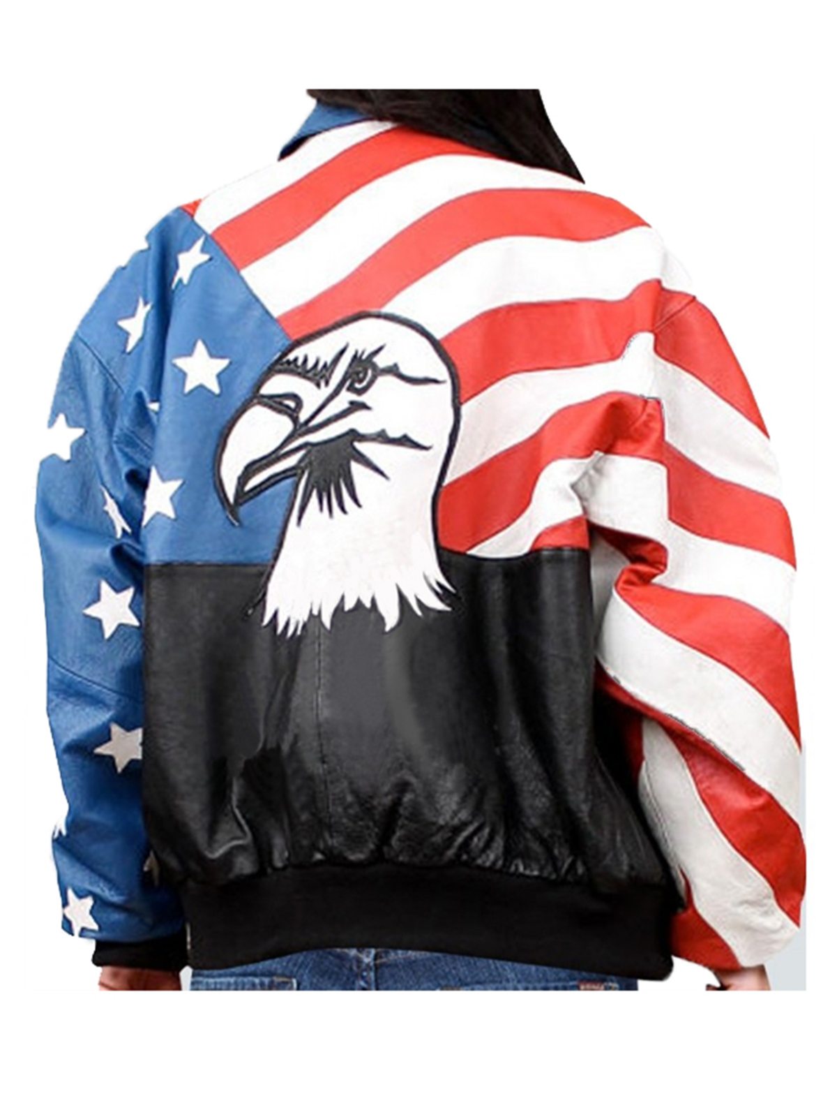 American Flag Stylish Women Leather Jacket - Stars Jackets
