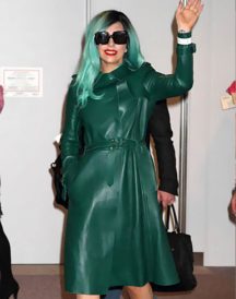 Super Marvelous Lady Gaga Green Trench Coat