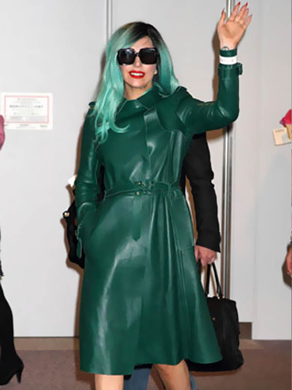 Super Marvelous Lady Gaga Green Trench Coats