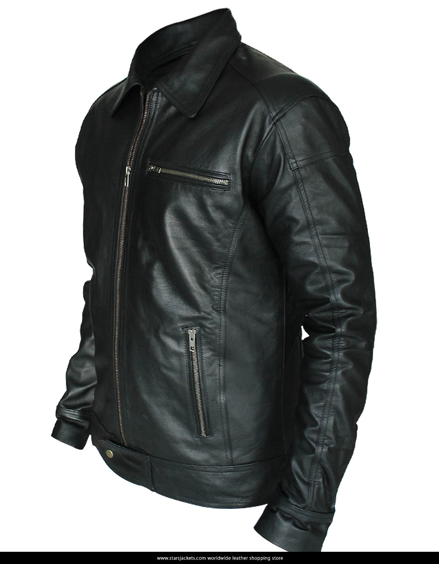 Aaron Paul Need For Speed Black Leather Jacket