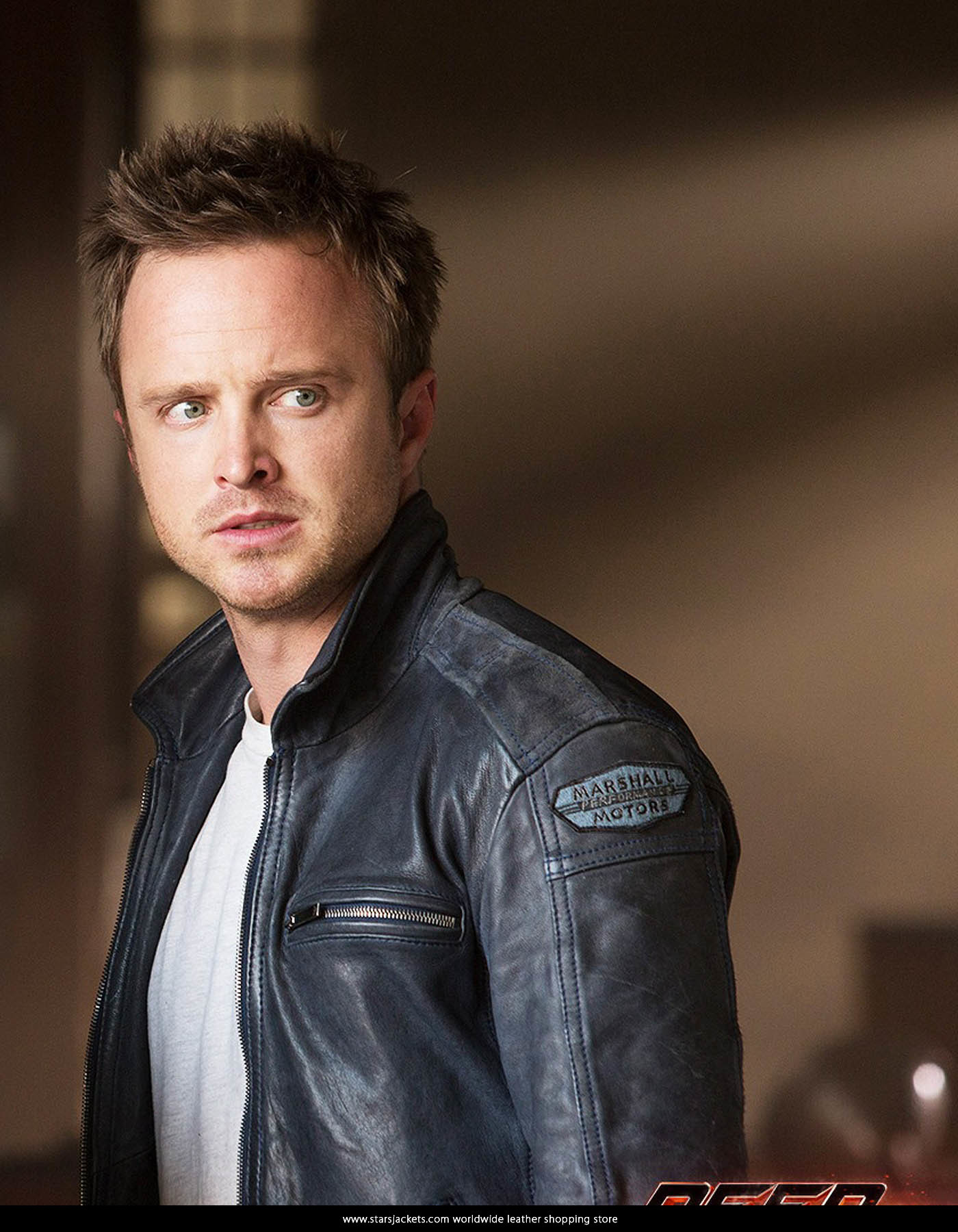 Aaron Paul Need For Speed Black Leather Jacket