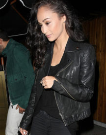 Ashley Madekwe Double Date Leather Jacket
