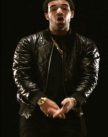 Aubrey Drake Black Quilted Leather Jacket