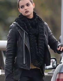 Brianna Hildebrand Deadpool 2016 Black Leather Jackets