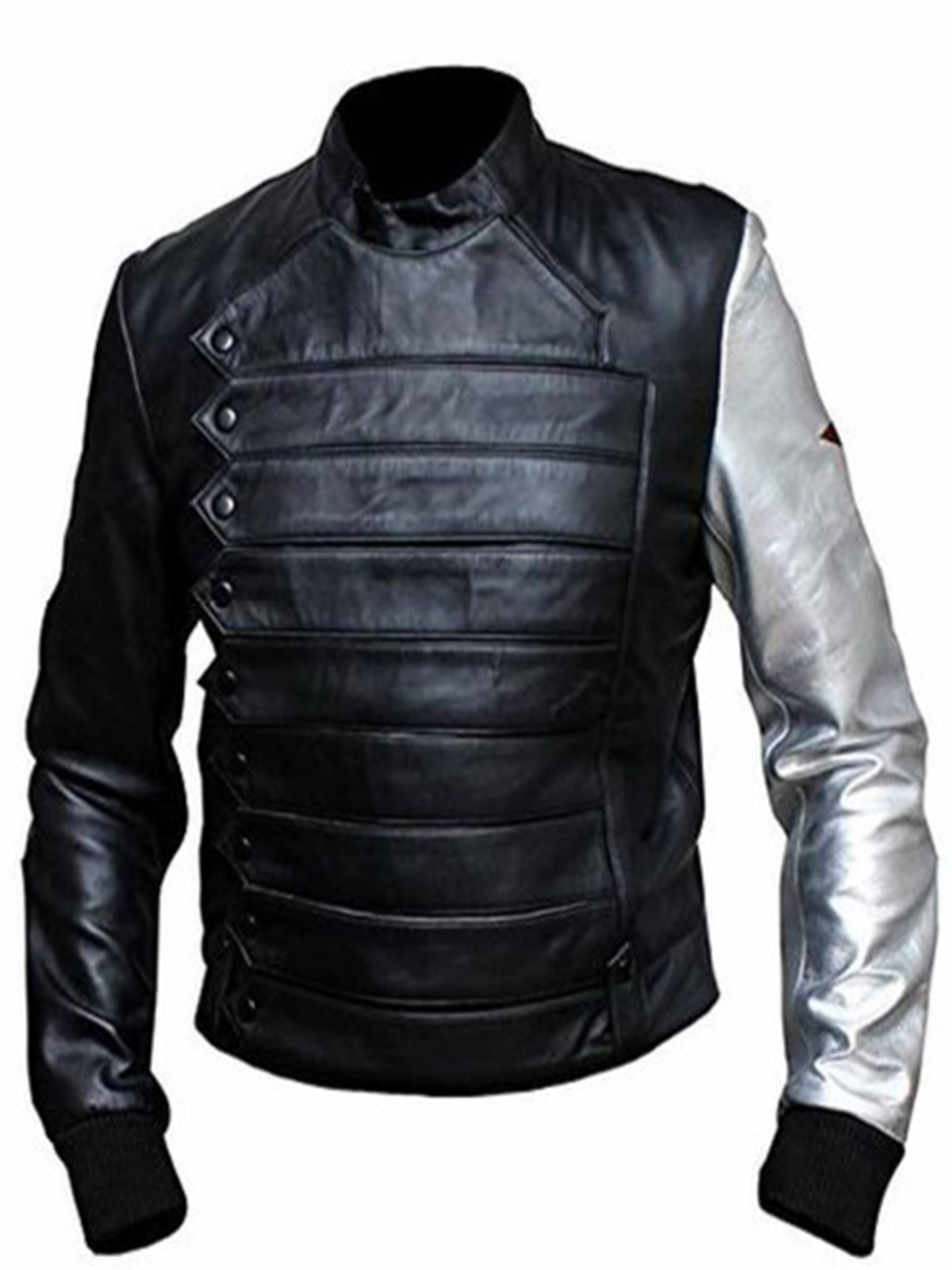 Bucky Barnes Winter Soldier Jacket With Silver Sleeve Stars Jackets Bucky Barnes Winter Soldier Jacket With Silver Sleeve Stars Jackets
