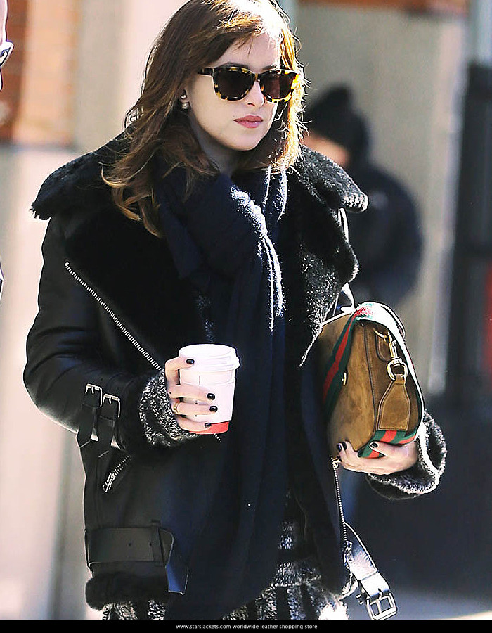 Dakota Johnson Black Leather Jacket