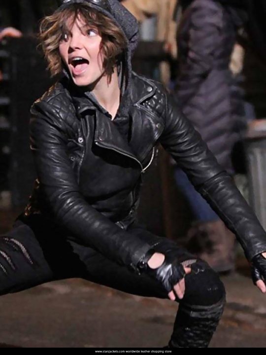 Camren Bicondova Selina Kyle Gotham Jacket Stars Jackets Jennifer Lawrences All Saints Cargo Leather Biker Jackets