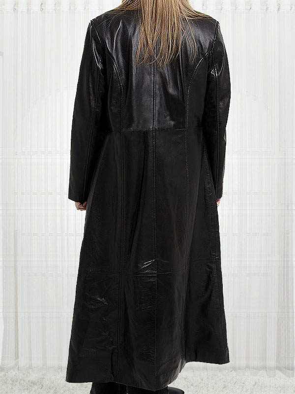 Margot Australian Movie Actress Robbie Leather Coat