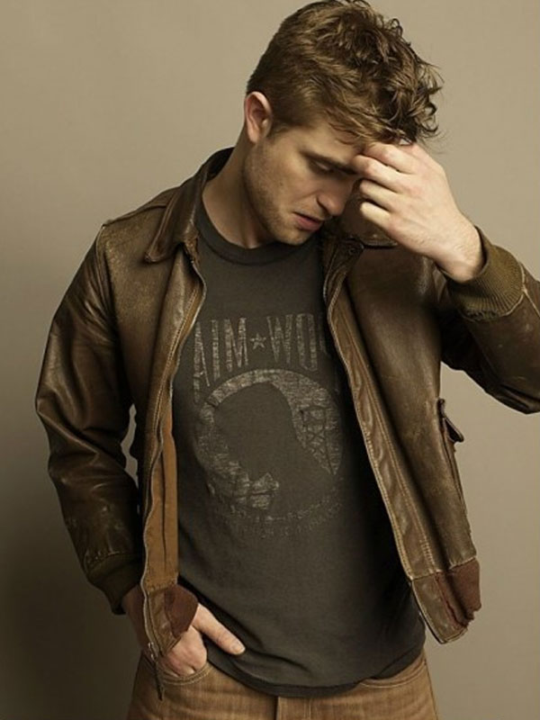 Robert Pattinson Brown Leather Jacket