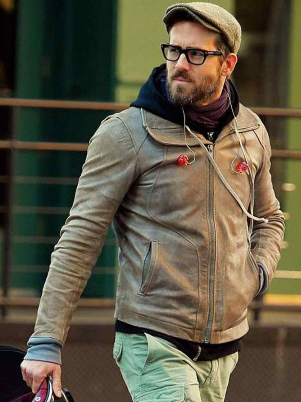 Ryan Reynolds Motorcycle Brown Leather Jacket