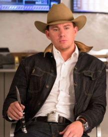 Kingsman 2 Channing Tatum Statesman Secret Agent Black Denim Jacket