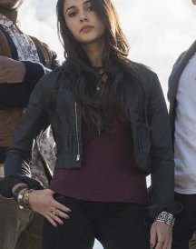 Kimberly Hart Naomi Scott Black Short Leather Jacket
