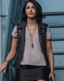 Kimberly Hart Power Rangers Naomi Scott Leather Vest