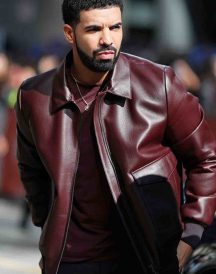 Canadian R&B rapper Drake Brown Leather Jacket