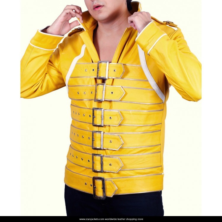Freddie Mercury Yellow Leather Jacket