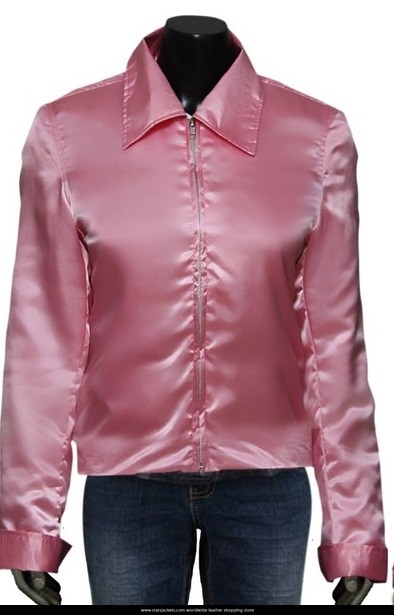 womens pink satin jacket