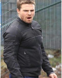 Oliver Queen Arrow Stephen Black Leather Jacket Oliver Queen Arrow Stephen Black Leather Jacket