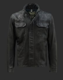 Falcon Black Leather Jacket for Man