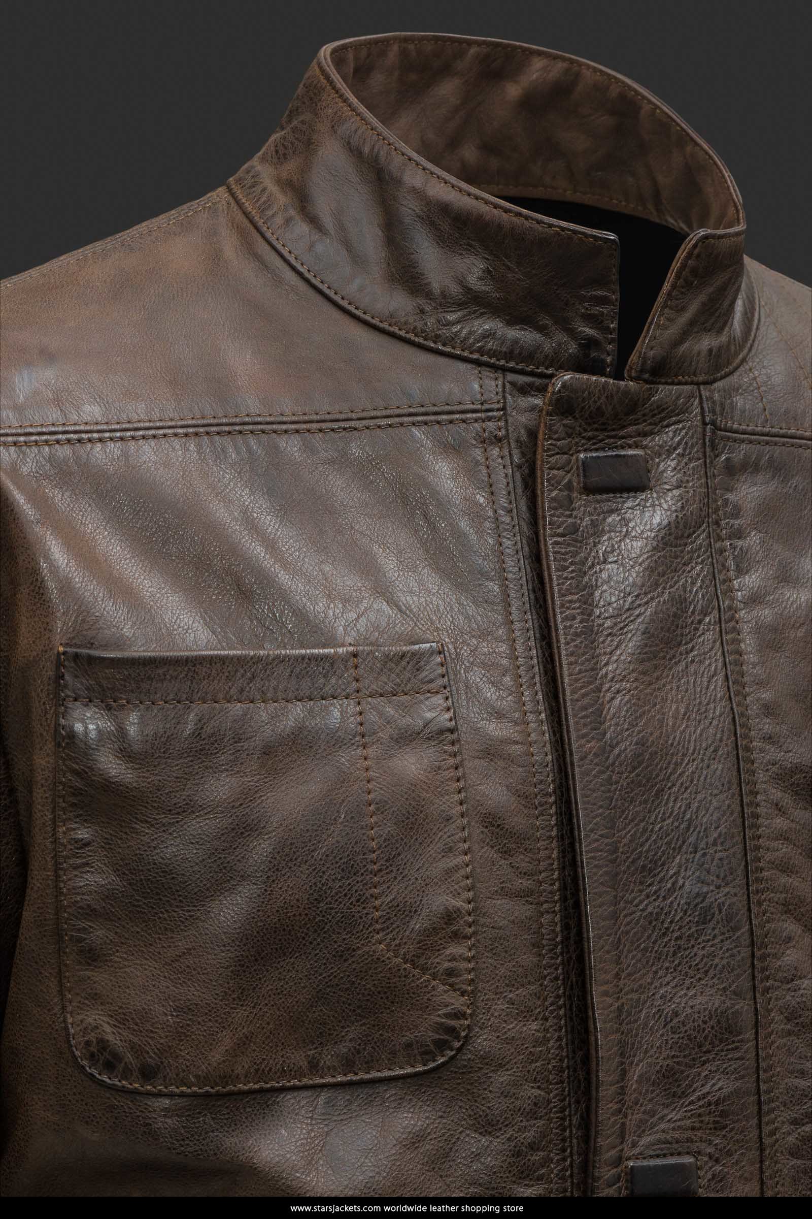 Han Solo Brown Leather Jacket for Mens Stars Jackets