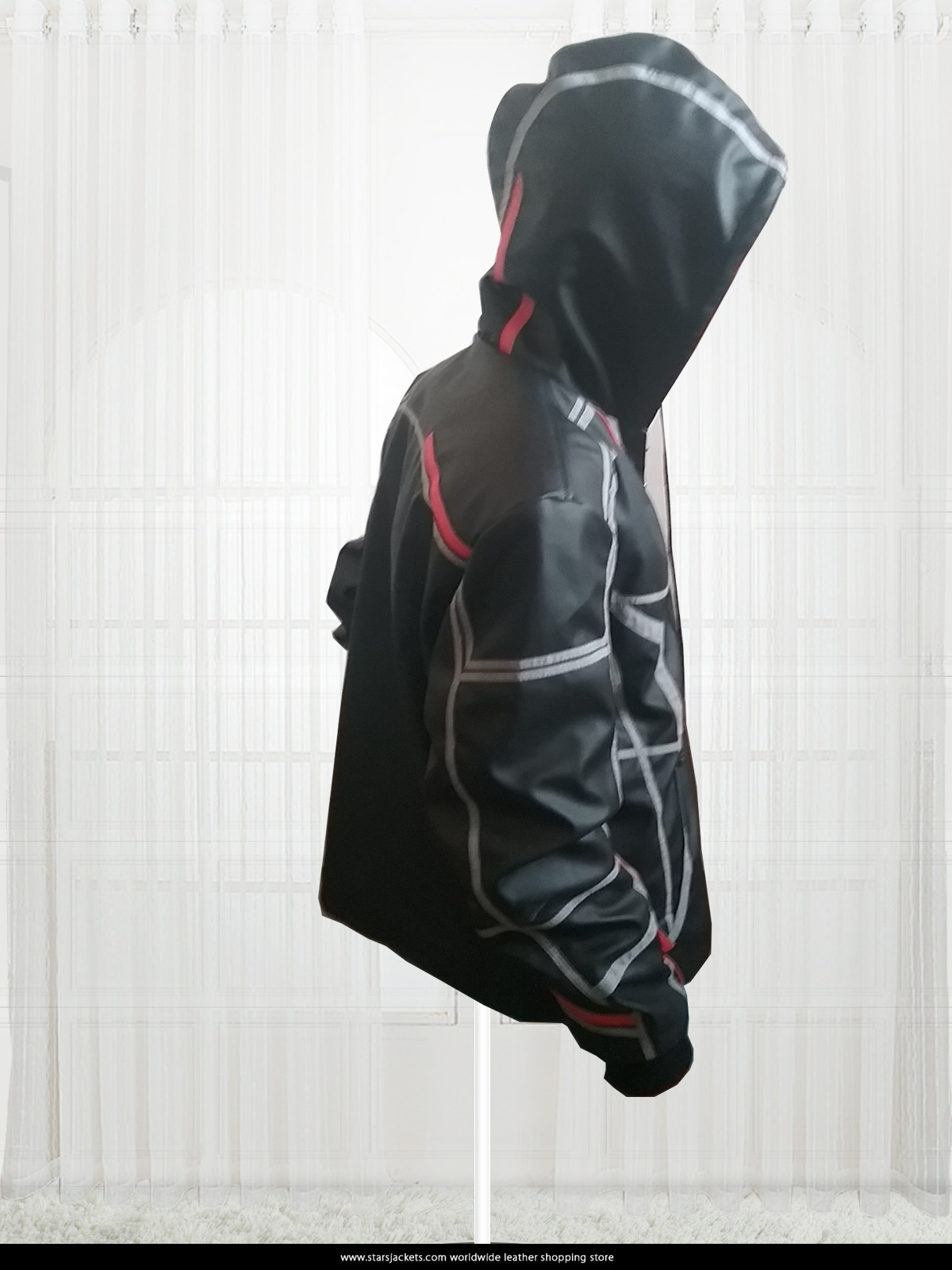 avenger infinity war tony stark brown black and red color leather jacket