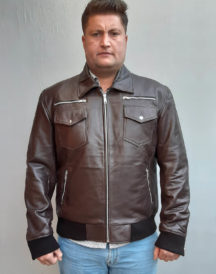 Battlefield 5 Death Dealer Skull Brown Leather Jacket