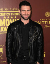 Adam Levine Black Leather Motorcycle Jacket