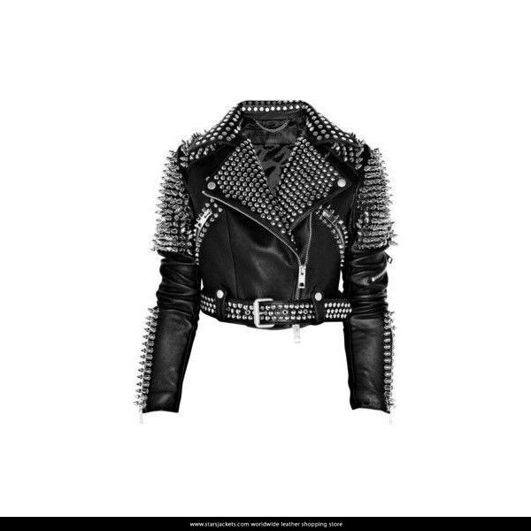 Britney Spears Black Studded Leather Jacket