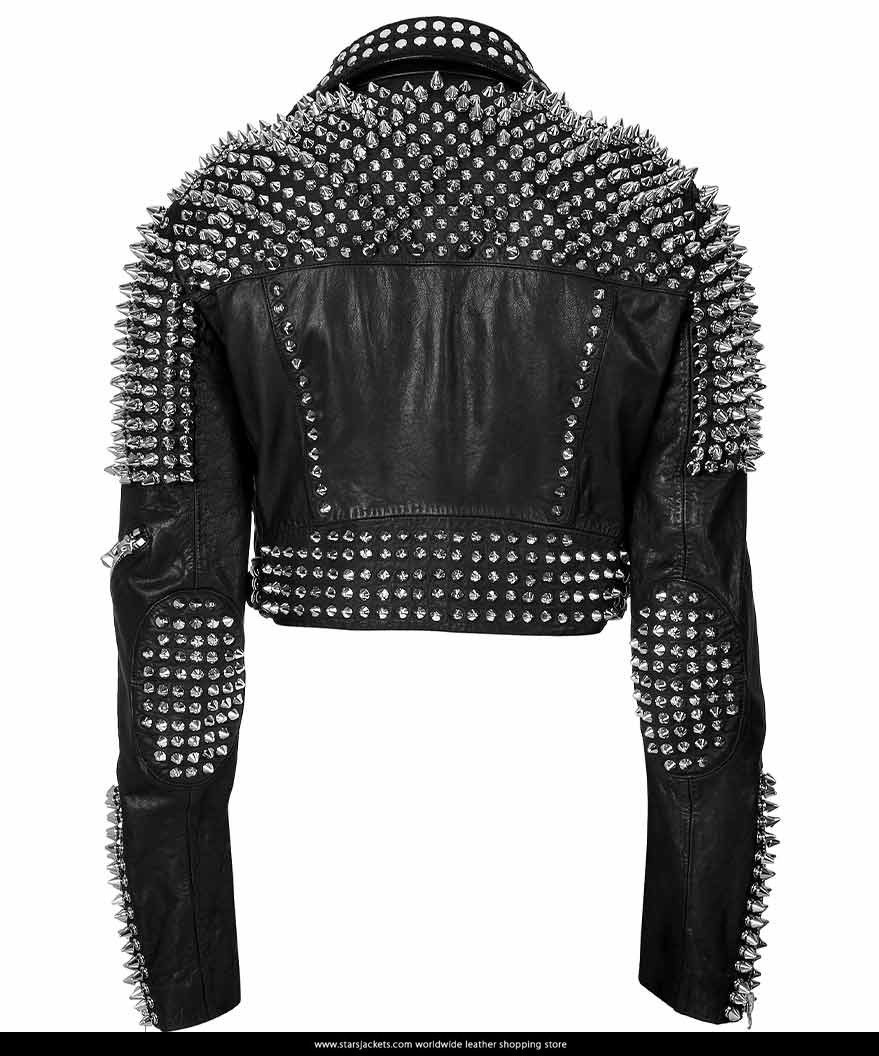 Britney Spears Black Studded Leather Jacket