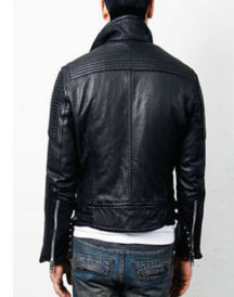 Men's Black Double Breasted Stud Detailing Jacket