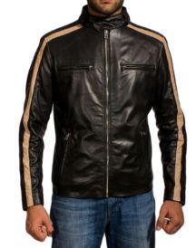 Men’s White Stripes Black Jacket