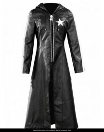Rock Shooter Black Leather Trench Coat2 Rock Shooter Black Leather Trench Coat2