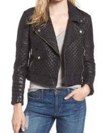 Women Biker Black Lambskin Jacket