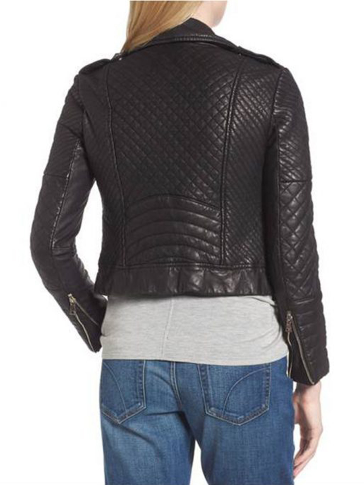 Women Biker Black Lambskin Jacket