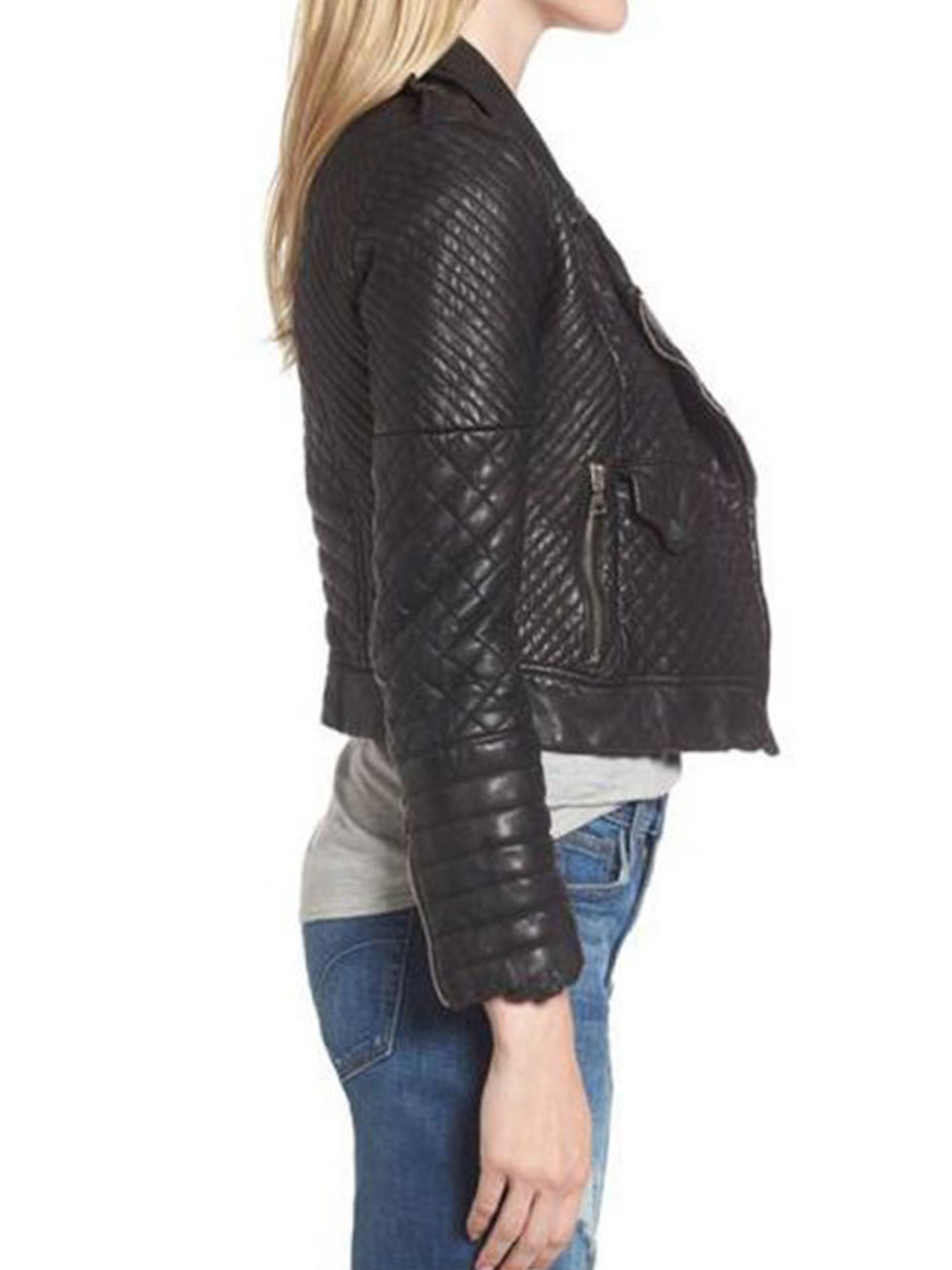 Women Biker Black Lambskin Jacket