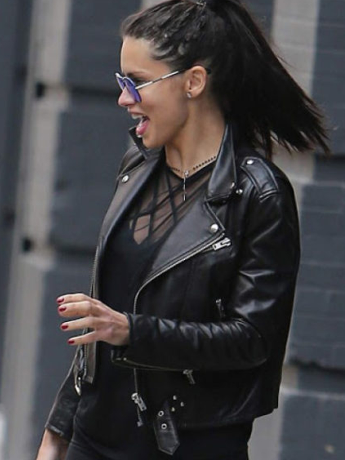 Adriana Lima Leather Jacket