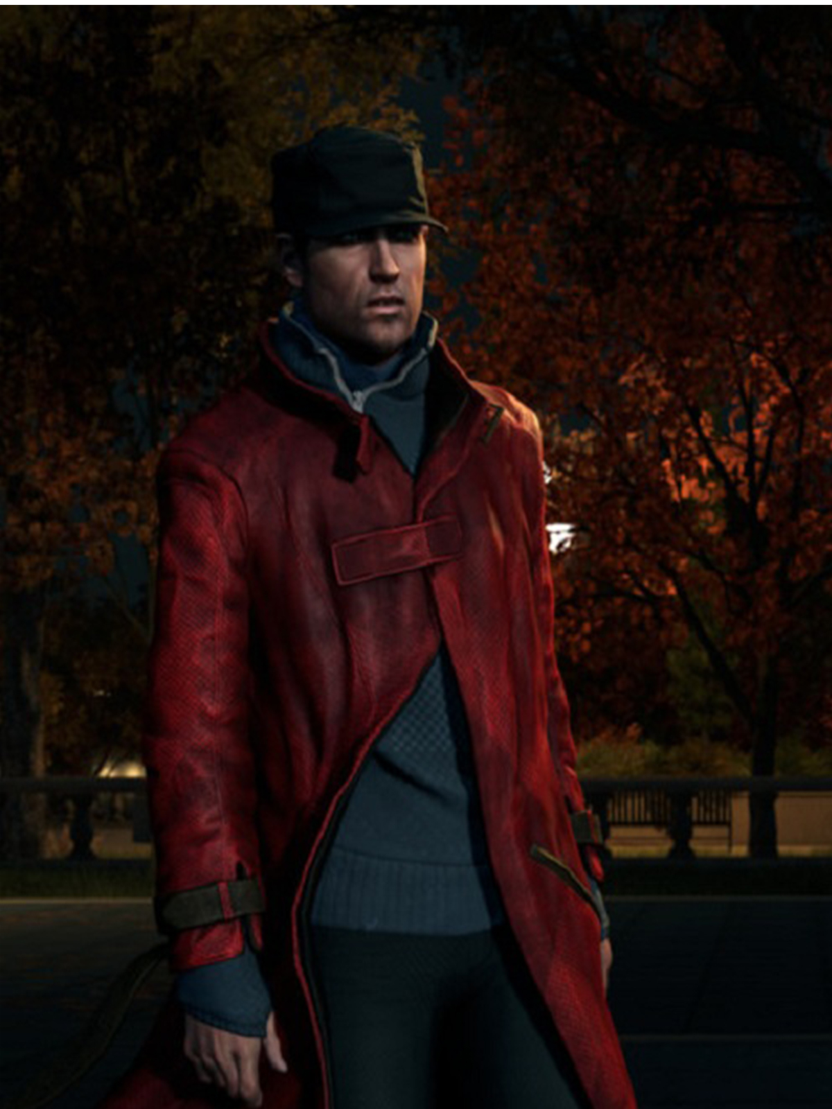 Aiden Pearce Watch Dogs Red Leather Coat