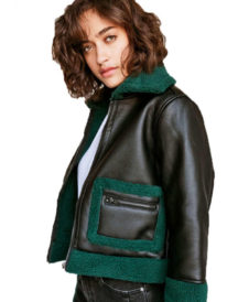 Silence + Noise Women’s Vegan Sherpa Leather Jacket