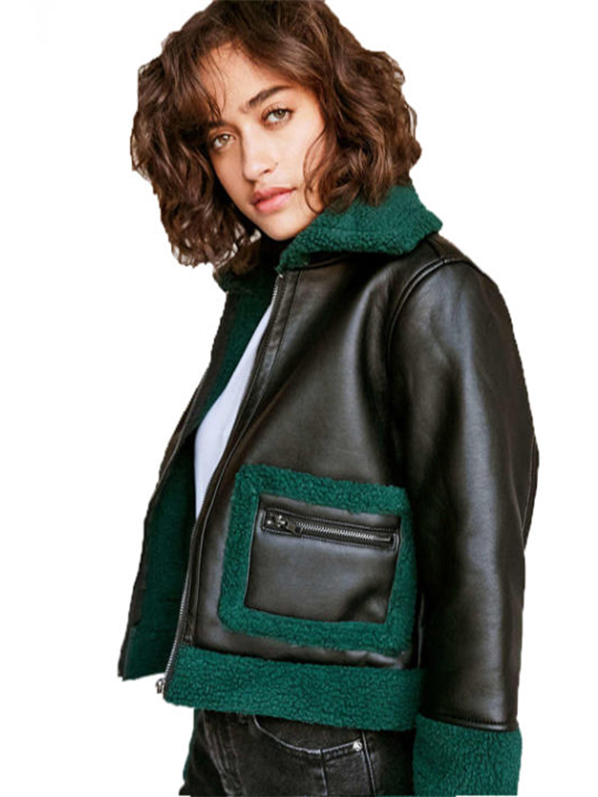 Silence + Noise Women’s Opia Vegan Sherpa Leather Jacket