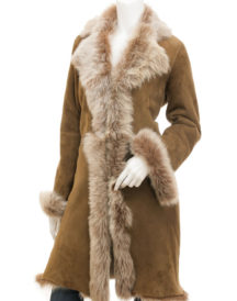 Toscana Shearling in Taupe Madison Coat