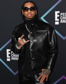 Tyga American Rapper Black Biker Leather Jacket
